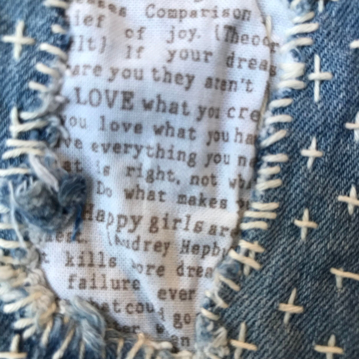 Inspirational patchwork denim jeans - size 9