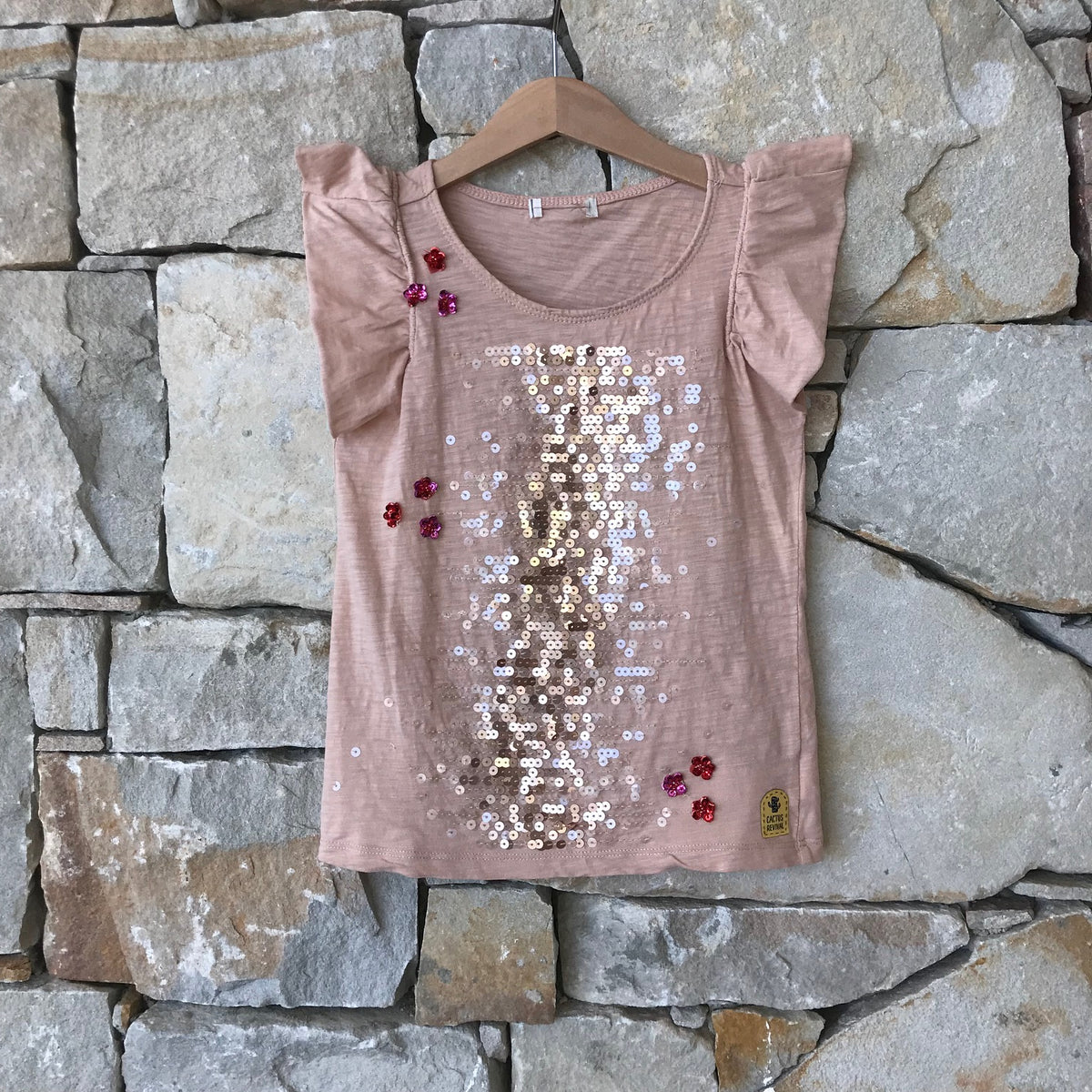 Glimmery party t shirt - size 6-7