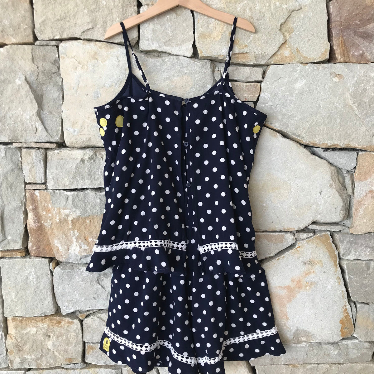 Polka dot short overalls - size 14