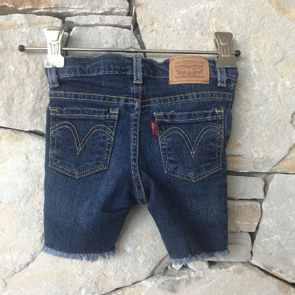 Denim shorts with embroidered turtle - size 1