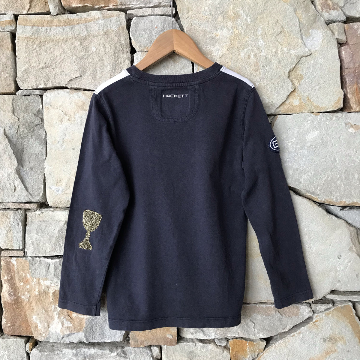 Aston Martin racing trophy navy long sleeved t-shirt: Size 5-6