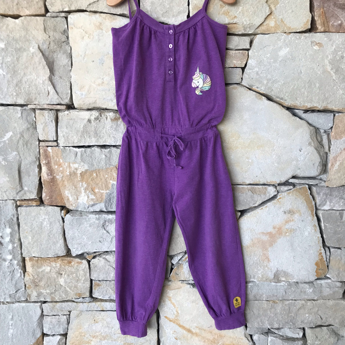 Purple unicorn jumpsuit: Size 4-5