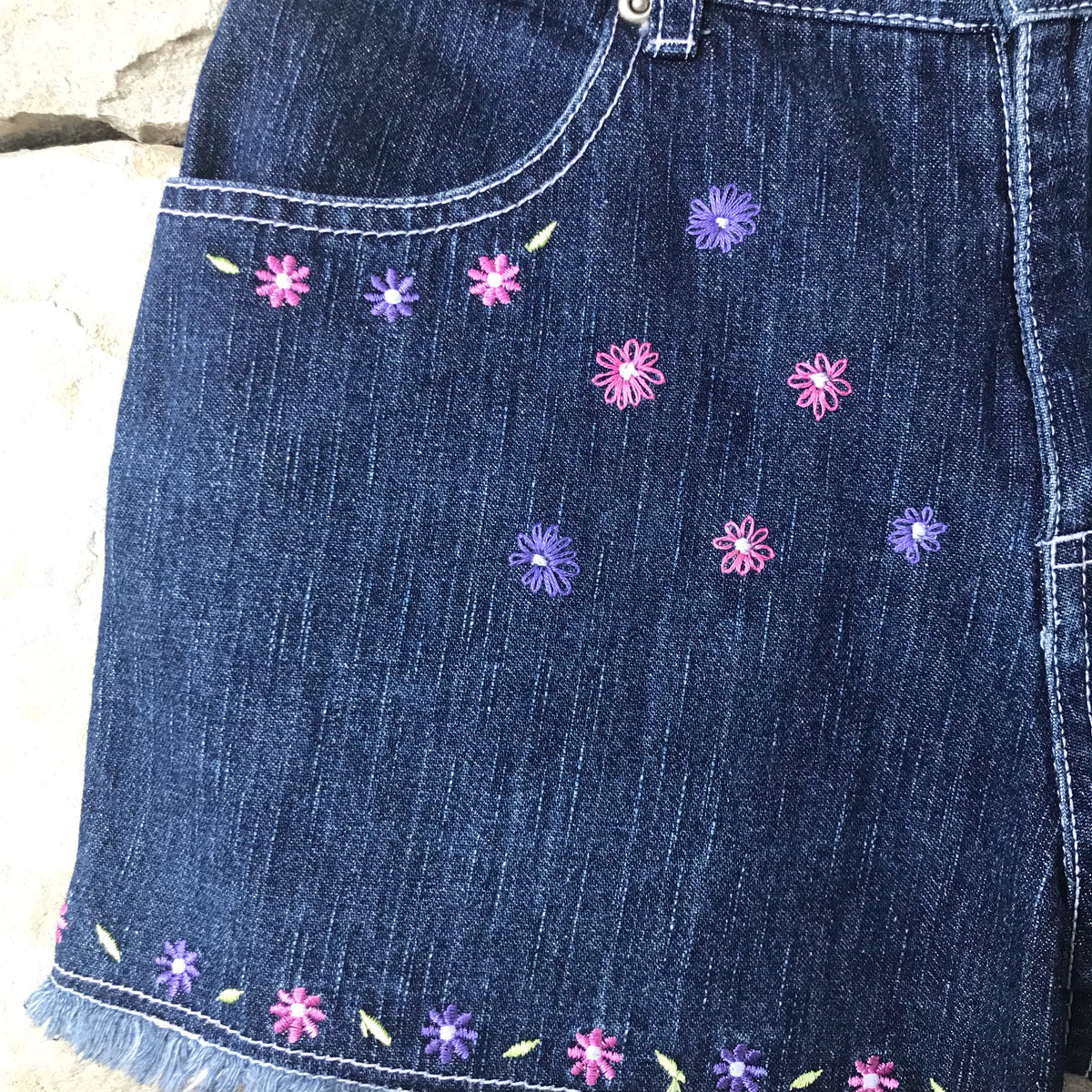 Flower power denim shorts: Size 12