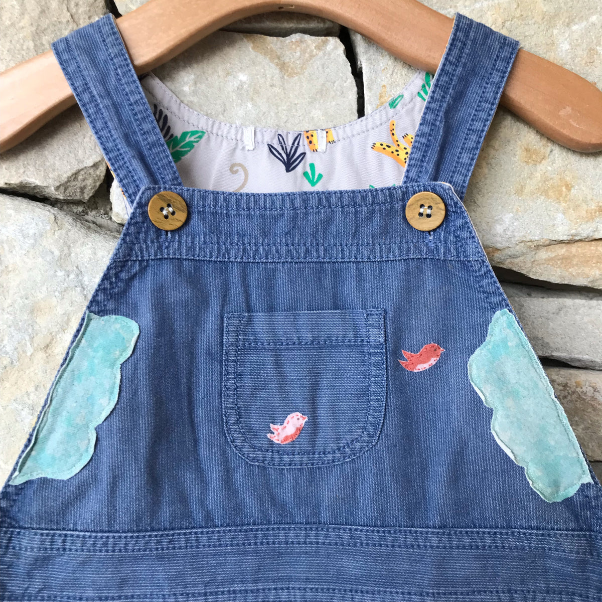 Whimsical woodland overalls