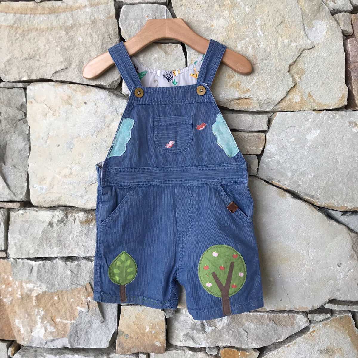 Whimsical woodland overalls