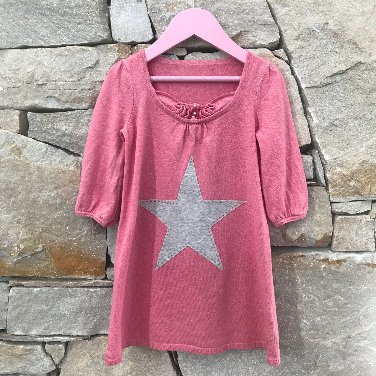 Long sleeved star jersey dress: Size 3