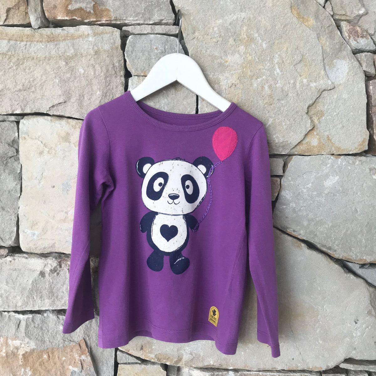 Long sleeved balloon panda t shirt: Size 4