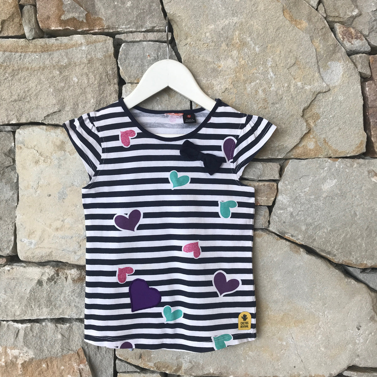 Hearts and stripes short sleeved t shirt: Size 4