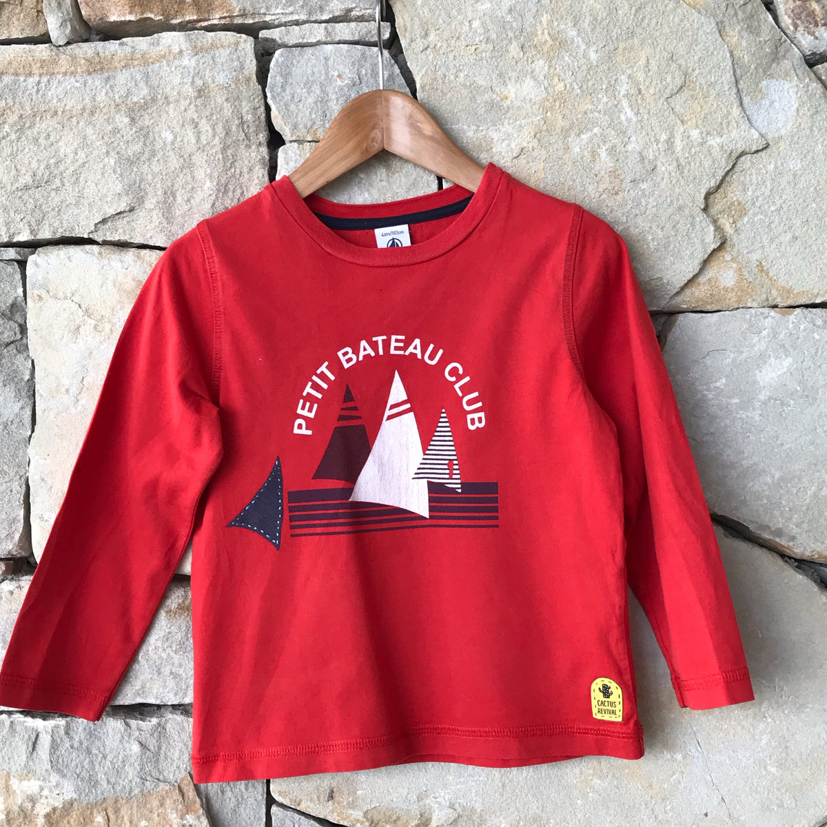 Long sleeved red sailor t-shirt: Size 4