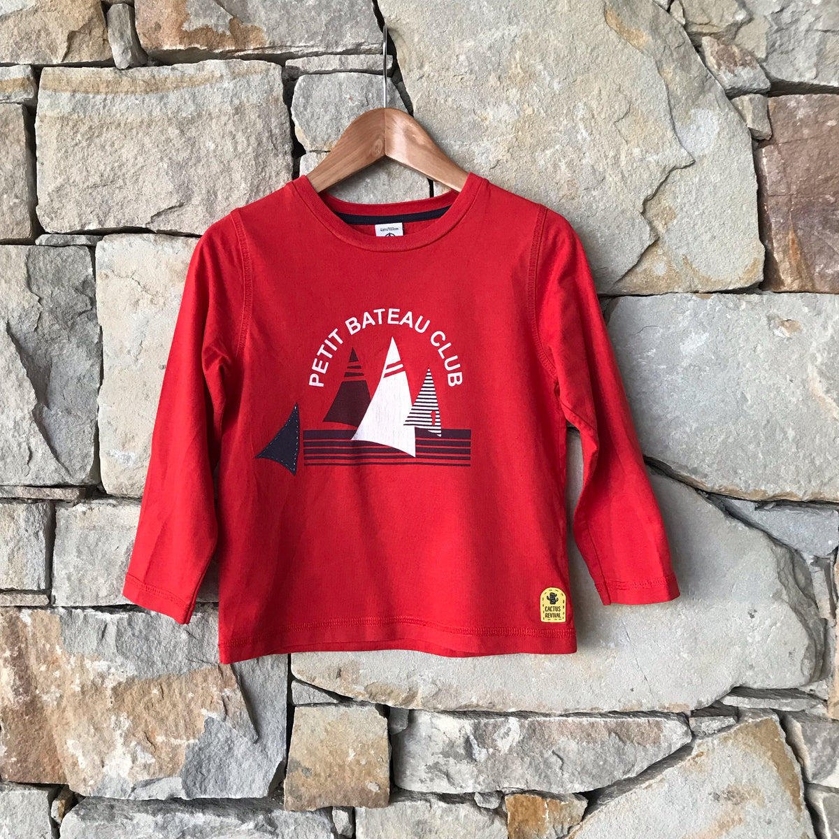 Long sleeved red sailor t-shirt: Size 4